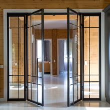 Porte interne con vetro: foto, tipi, design e disegni, colori, forme degli inserti-5