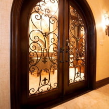 Forged doors: photos, types, design, examples with glass, patterns, drawings-0