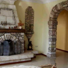 Arco de piedra: opciones de decoración, tipos, diseño, color, foto en el interior-1