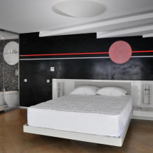 Lebdeći krevet u unutrašnjosti: vrste, oblici, dizajn, mogućnosti s pozadinskim osvjetljenjem-5