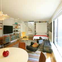 Cama na sala de estar: tipos, formas e tamanhos, idéias de design, opções de layout-2