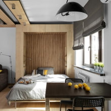 Łóżko w salonie: rodzaje, kształty i rozmiary, pomysły projektowe, opcje układu - 5