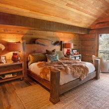 Drewniane łóżka: zdjęcie, rodzaje, kolor, design (rzeźbione, antyczne, z miękkim zagłówkiem itp.) - 0