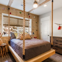 Drewniane łóżka: zdjęcia, rodzaje, kolor, design (rzeźbione, antyczne, z miękkim zagłówkiem itp.) - 7