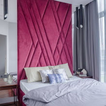 מיטות עם ראש מיטה רך: תמונות, סוגים, חומרים, עיצוב, סגנונות, ערכת צבעים -3