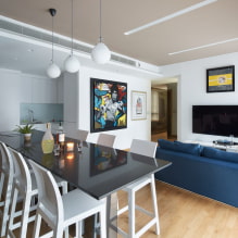 Barový pult v obývacím pokoji: typy, tvary, možnosti rozvržení, barvy, materiály, design-7