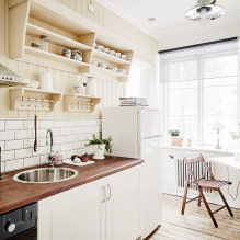 Spisebord for et lite kjøkken: utsikt, design, former, layout i rom-4