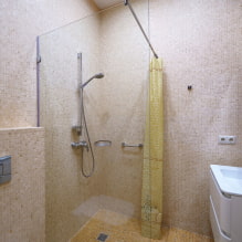 Mosaiikki kylpyhuoneessa: tyypit, materiaalit, värit, muodot, muotoilu, viimeistelyjen valinta-3