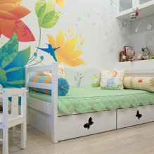 Ágytakaró a hálószobában: fénykép, anyagkiválasztás, szín, kialakítás, rajzok-5