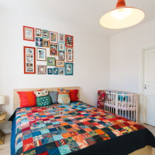 Κρεβάτι στο υπνοδωμάτιο: φωτογραφία, επιλογή υλικού, χρώμα, σχέδιο, σχέδια-8