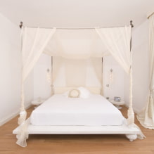 Кревет са четири плаката: врсте, избор тканине, дизајн, стилови, примери у спаваћој соби и дечјој вртићи-1
