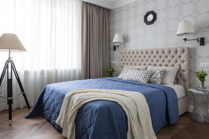Podwójne łóżko: zdjęcia, typy, kształty, design, kolory, style