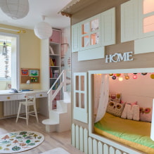 Dětské postele: fotografie, typy, materiály, tvary, barvy, možnosti designu, styly-0