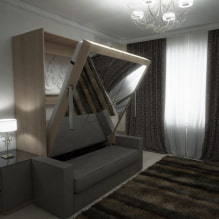 Bed in the wall: photos in the interior, views, design, examples of folding transformers-6