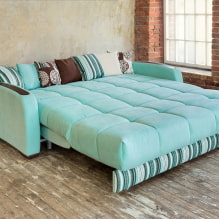 Sofa rozkładana: zdjęcia, rodzaje mechanizmów, materiały obiciowe, wzornictwo, kolory, kształty-6