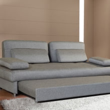 Sofa bed: hình ảnh, các loại cơ chế, vật liệu bọc, thiết kế, màu sắc, hình dạng-8