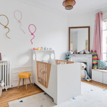 Barnsängar för spädbarn: foton, typer, former, färger, design och dekor -7