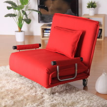 Krevet-fotelja: fotografija, ideje za dizajn, boja, izbor presvlake, mehanizam, punilo, okvir-0