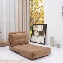Nojatuoli-sänky: valokuva, suunnitteluideat, väri, verhoilun valinta, mekanismi, täyteaine, runko-3