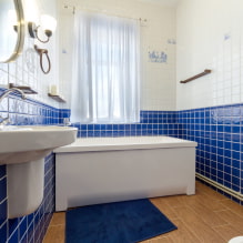 Bijela pločica u kupaonici: dizajn, oblici, kombinacije boja, mogućnosti rasporeda, boja maltera-2