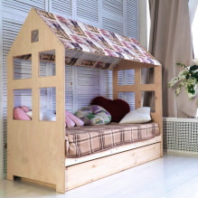 Bed-house i børnenes værelse: foto, design muligheder, farver, stilarter, udsmykning-0