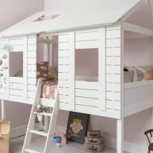 Bed-house i børnenes værelse: foto, design muligheder, farver, stilarter, decor-3