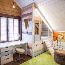 Bed-house i børnenes værelse: fotos, designmuligheder, farver, stilarter, decor-5