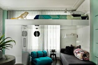 Krevet ispod stropa: preporuke za izbor, vrste, dizajn, fotografije u različitim stilovima
