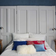 Testiera per la camera da letto: foto degli interni, tipi, materiali, colori, forme, decorazioni -2