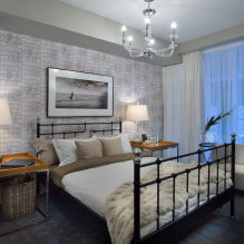 Κρεβάτι στο υπνοδωμάτιο: φωτογραφία, σχέδιο, είδη, υλικά, χρώματα, σχήματα, στυλ, διακόσμηση-8