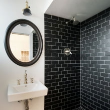 Douche de carreaux: types, dispositions de carreaux, design, couleur, photo à l'intérieur de la salle de bain-4