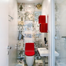Dlaždice na záchode: dizajn, fotografie, tipy na výber, typy, farby, tvary, príklady usporiadania-0