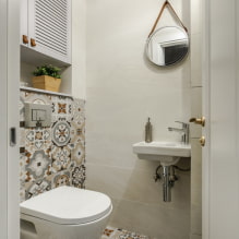 Dlaždice na záchode: dizajn, fotografie, tipy na výber, typy, farby, tvary, príklady usporiadania-3