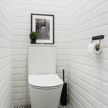 Dlaždice na záchodě: design, fotografie, tipy pro výběr, typy, barvy, tvary, příklady rozvržení-8