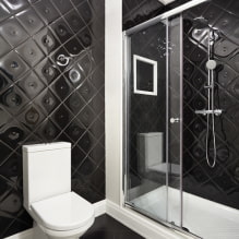 Rajola negra al bany: disseny, exemples de disseny, combinacions, fotos a l’interior-1