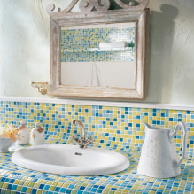 Encimera de azulejos: foto en la cocina, baño, colores, diseño, estilos-0