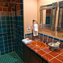 Bàn làm việc bằng gạch: hình ảnh trong nhà bếp, phòng tắm, màu sắc, thiết kế, kiểu dáng-2