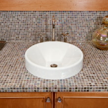 Tile worktop: photo in the kitchen, bathroom, colors, design, styles-3