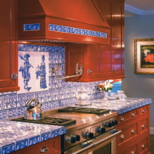 Encimera de azulejos: foto en la cocina, baño, colores, diseño, estilos-4