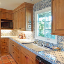 Flis benkeplate: foto på kjøkkenet, badet, farger, design, stiler-5