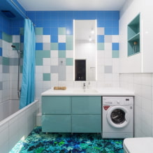 Layout av plattor i badrummet: regler och metoder, färgfunktioner, idéer för golv och väggar-4