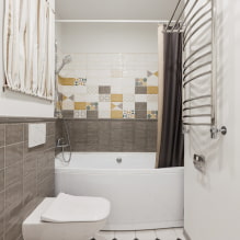Ubin untuk bilik mandi kecil: pilihan saiz, warna, reka bentuk, bentuk, susun atur-0