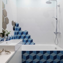 Fliesen für ein kleines Badezimmer: die Wahl von Größe, Farbe, Design, Form, Layout-1