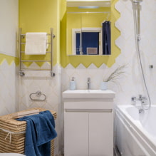 Ubin untuk bilik mandi kecil: pilihan saiz, warna, reka bentuk, bentuk, susun atur-2