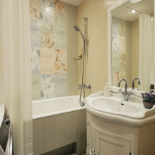 Ubin untuk bilik mandi kecil: pilihan saiz, warna, reka bentuk, bentuk, susun atur-5
