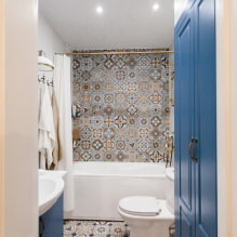 Ubin untuk bilik mandi kecil: pilihan saiz, warna, reka bentuk, bentuk, susun atur-6
