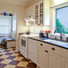 Linóleo na cozinha: dicas para escolher, design, tipos, esquema de cores-1