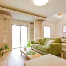 Žalia sofa: tipai, dizainas, apmušalų medžiagos pasirinkimas, mechanizmas, derinys, atspalviai-8
