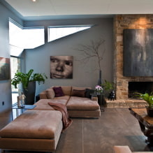 Sofa màu nâu trong nội thất: các loại, thiết kế, vật liệu bọc, màu, kết hợp-4