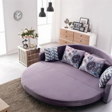 Lilla sofa i interiøret: typer, polstermaterialer, mekanismer, design, nyanser og kombinasjoner-1